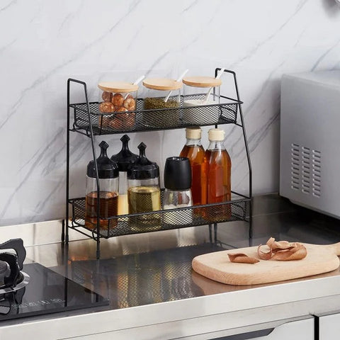 Kitchen Portable Modern Storage 2 Layer Spice Rack