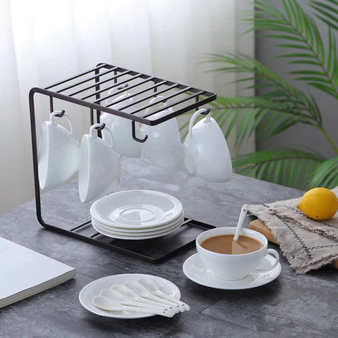 6 Hooks Iron Coffee Rack Organizer