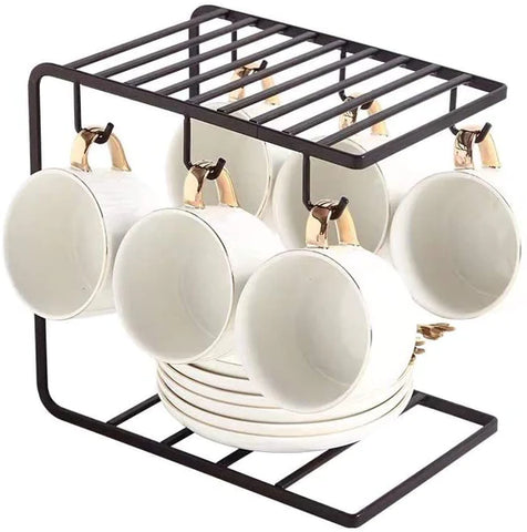 6 Hooks Iron Coffee Rack Organizer