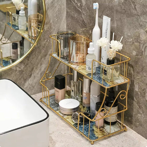 Sleek & Durable 2-Tier Bathroom Vanity Organizer