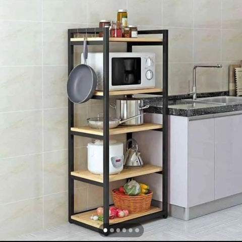 Multipurpose Microwave Stand 4 Wooden Layers by Homeasing