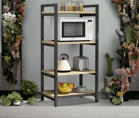 Multipurpose Microwave Stand 4 Wooden Layers by Homeasing