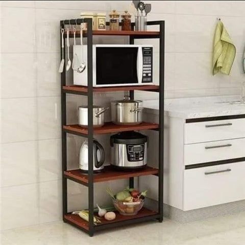 Multipurpose Microwave Stand 4 Wooden Layers by Homeasing